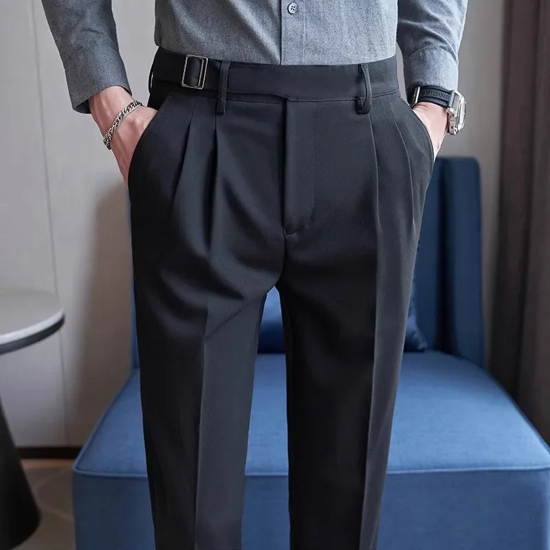 Navy Men's Suit Pants, White Black Trousers, Gray Khaki Pantalones Hombre Fashion Slim Male Pant, 28 29 30 31 32 33 34 36