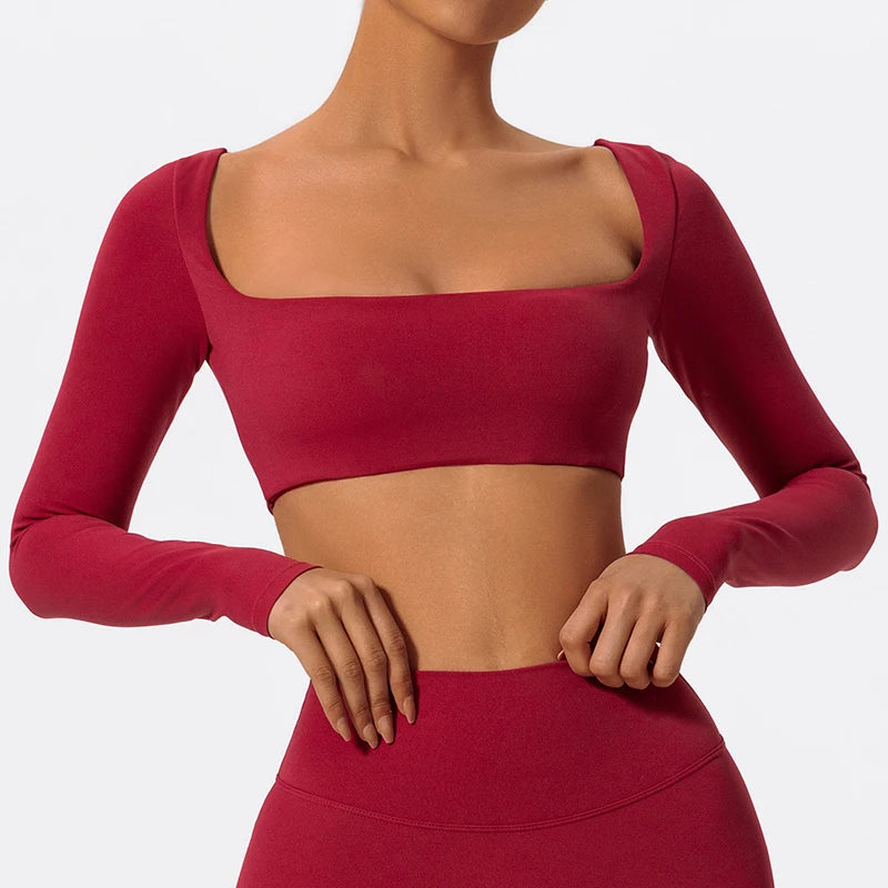 Sports Long sleeved Women Outdoor Running Gym Fitness Wear T-shirt Long sleeved Yoga Shirt Gym Push Up Workout Single Piece Top.