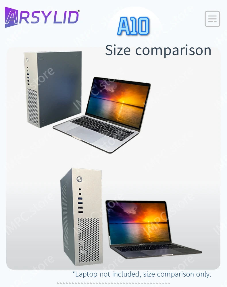 A10 7.3L M-ATX Chassis A4 HTPC Portable Computer PC Support PCIe 2.5' SSD Drive Mini Flex PSU Case.