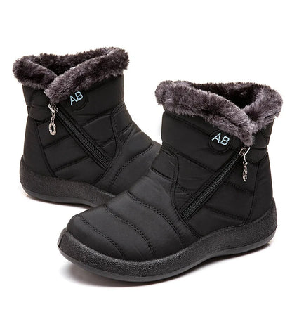 Boots Women's Ankle Boots With Fur Waterproof Snow Botas Mujer Elegant Winter Shoes For Woman Winter Boots Casual Black Footwear.