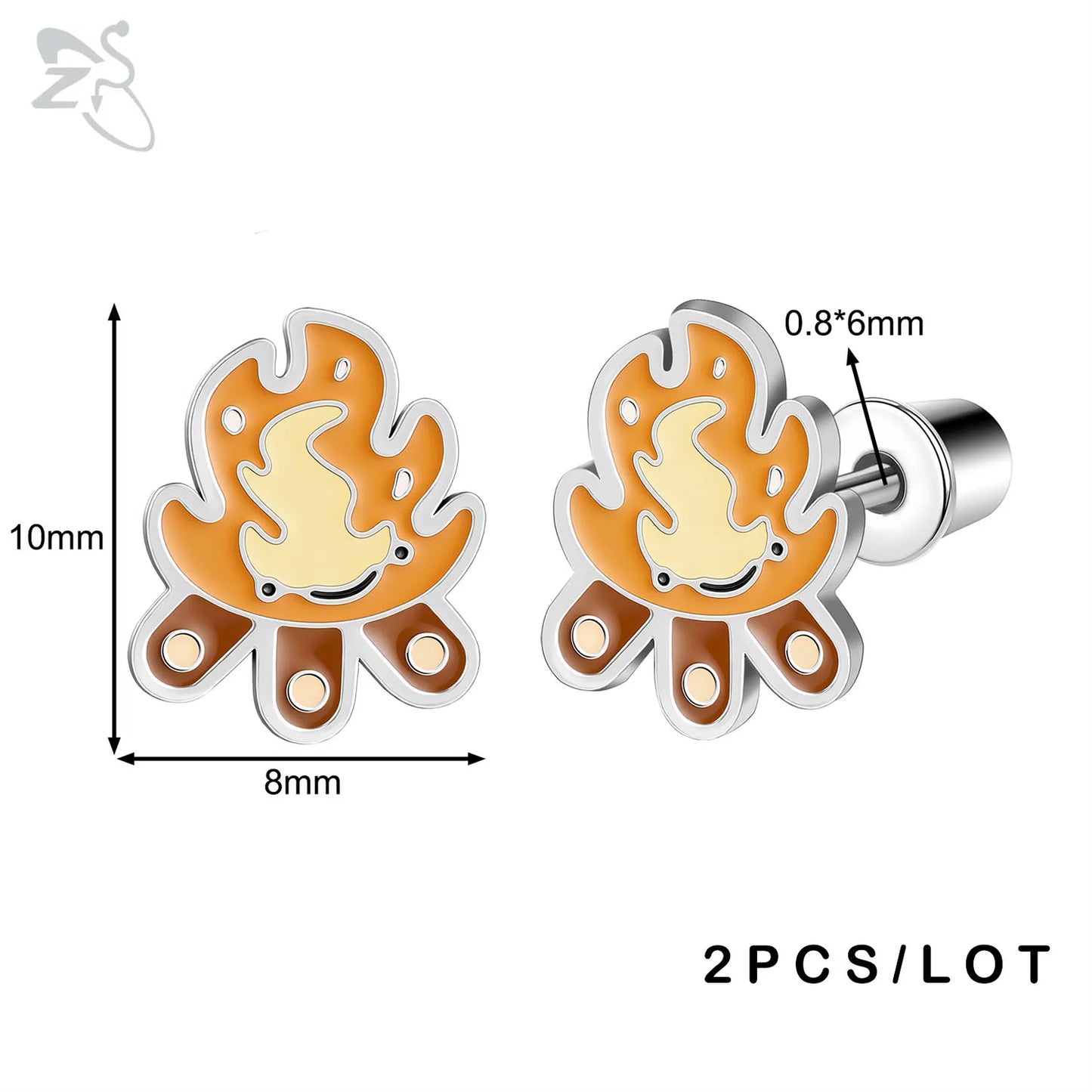 ZS 2Pcs/lot Stainless Steel Butterfly Star Heart Stud Earring Silver Color Earrings Ear Tragus Helix Tragus Piercing 20G Jewelry