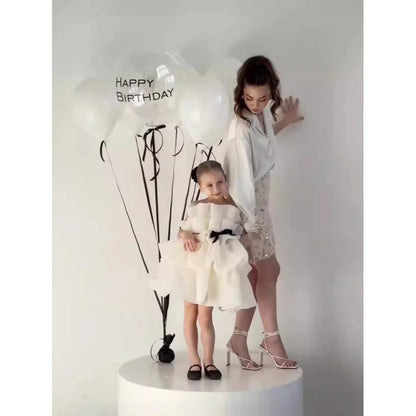 Blumenmädchenkleid für Mädchen, Prinzessinnenkleid zum ersten Geburtstag für Kinder, hochwertiges Host-Klavier-Performance-Kleid für Mädchen, stilvoll.