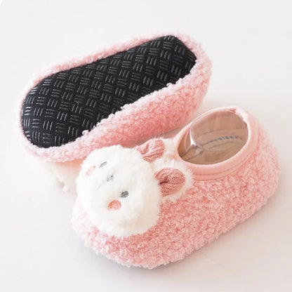 Autumn Winter Baby Slippers Toddler Plush Floor Sock Shoes Children Soft Sole Walking Shoes Indoor Home Anti-slip Kids Shoes