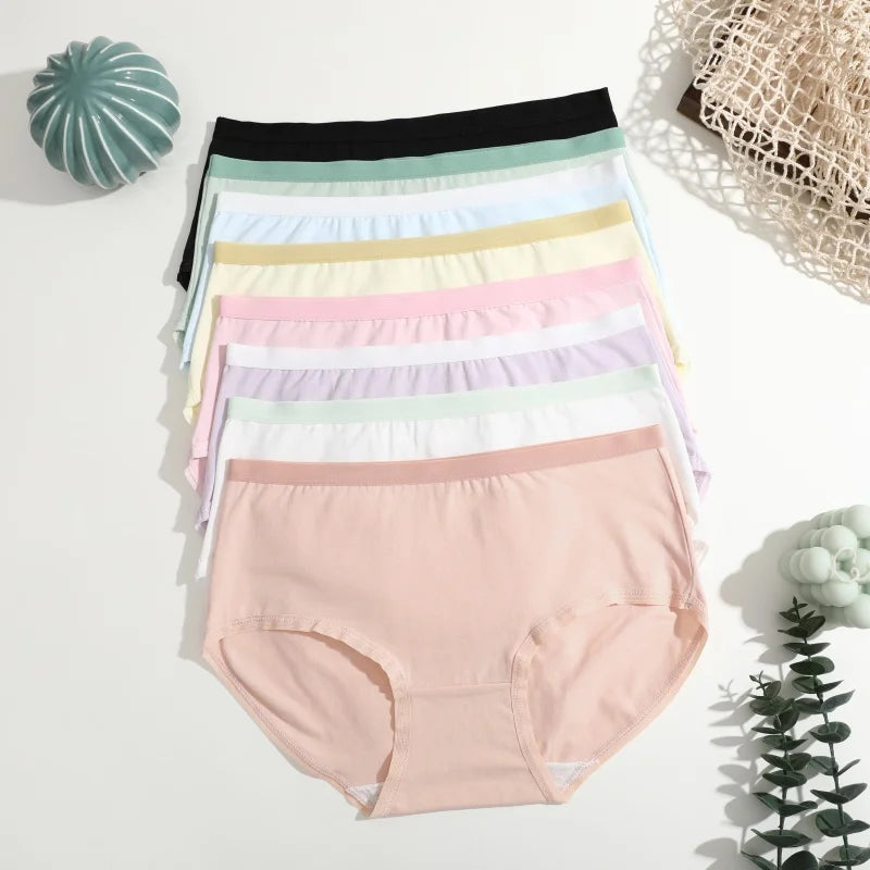 3Pcs/Set Women's Seamless Cotton Briefs Women Panties Solid Color Breathable Underwear Female Low Waist Soft Lingerie S-XXL.