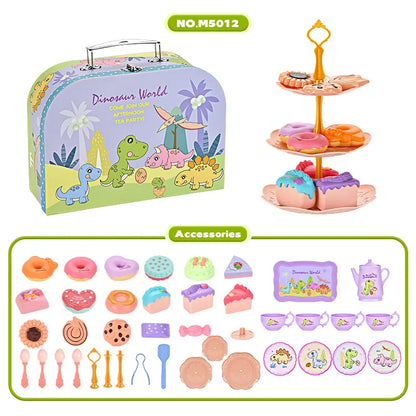 Kids Tea Party Set For Little Girls Mermaid Gift Pretend Toy Tin Tea Set Princess Tea Time Kitchen Pretend Play Tea Set Gift