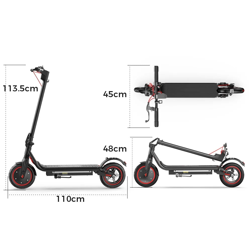 ISCOOTER W7 Electric Scooter Adults 650W motor 36V10.5Ah E-Scooter 8.5"Inflatable road Tires Foldable EScooter.