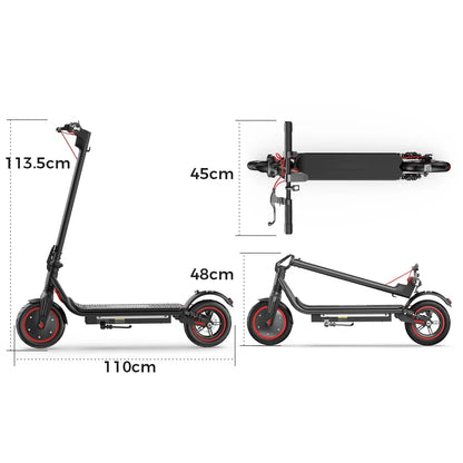 ISCOOTER W7 Electric Scooter Adults 650W motor 36V10.5Ah E-Scooter 8.5"Inflatable road Tires Foldable EScooter.