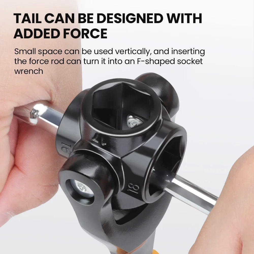 AIRAJ Schraubenschlüssel, 52-in-1-Werkzeugstecknuss, funktioniert mit Universal-Ratsche, Spline-Schrauben, Hülsen-Rotationswerkzeug, 360-Grad-Multifunktions-Handwerkzeug