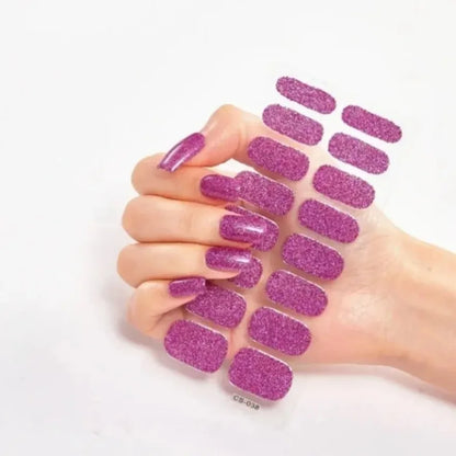 Glitter Gradient Full Cover Nail Art Stickers Fashion Silver Purple Nail Polish Strips DIY Waterproof Nail Foil Sticker Manicur.
