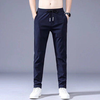 New Spring Summer Men's Casual Pants Slim Pant Straight Thin Trousers Male Fashion Stretch Khaki Jogging 28-38