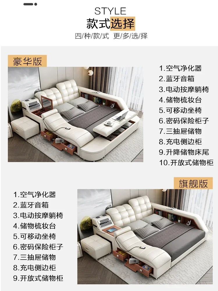 Master Under Storage Doppelbett Ästhetisches Master Nordic Multifunktionales Schlafzimmer Bettgestell Modernes Design Cama Casal Möbel