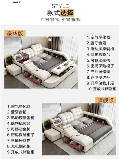 Master Under Storage Doppelbett Ästhetisches Master Nordic Multifunktionales Schlafzimmer Bettgestell Modernes Design Cama Casal Möbel