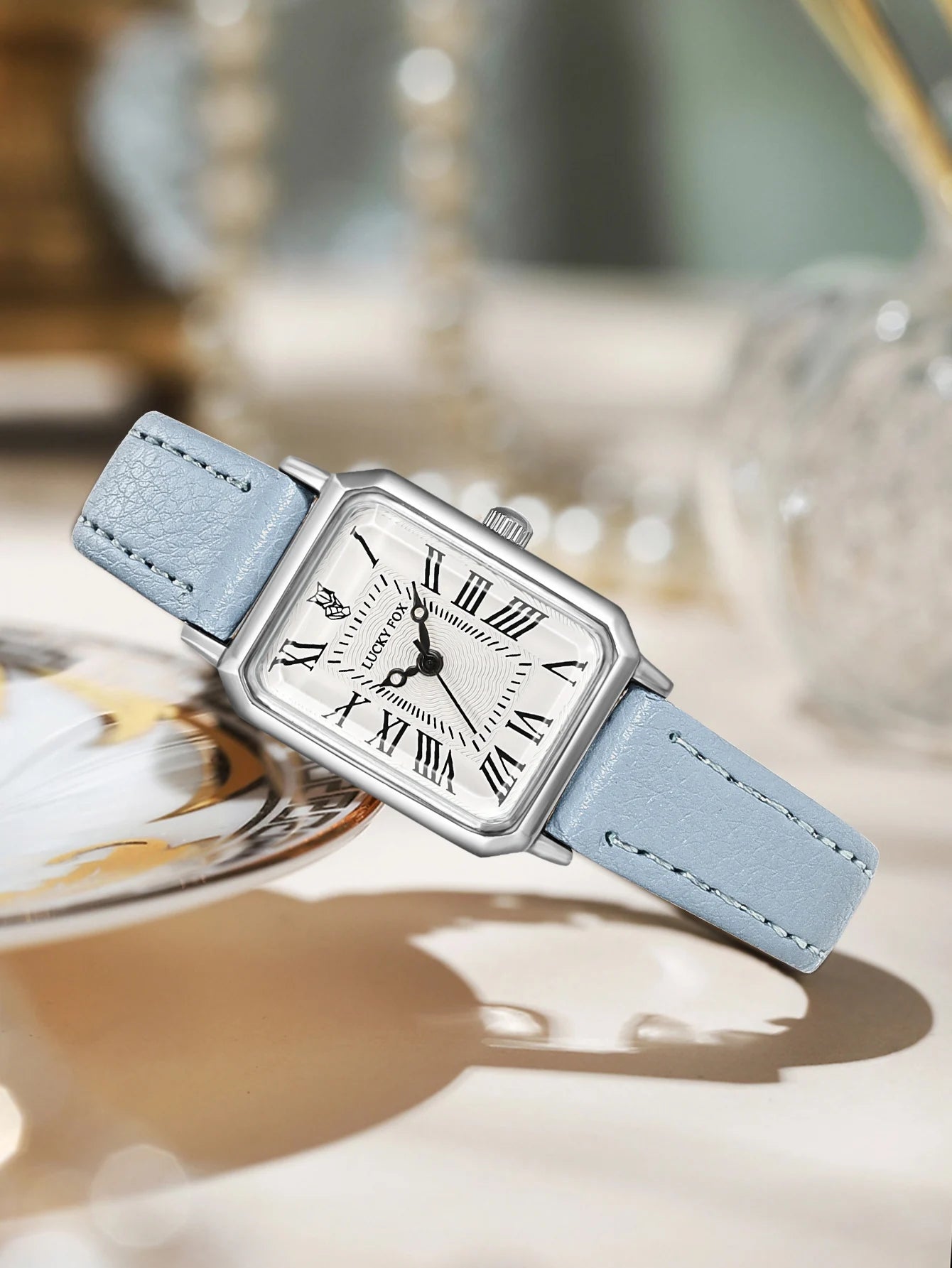 Fashion Rectangle Quartz Wrist Watch for Women Luxury Brand Roman Dial Leather Strap  Ladies Watches Clock