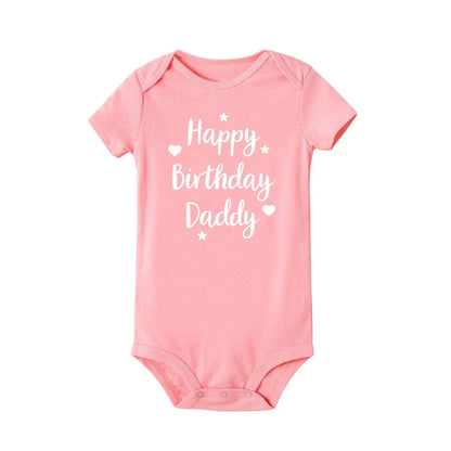 Alles Gute zum Geburtstag Papa Baby Body Vater Party Jungen Mädchen Outfit Strampler Säugling Sommer Kleinkind Kurzarm Kleidung Ropa Geschenke.