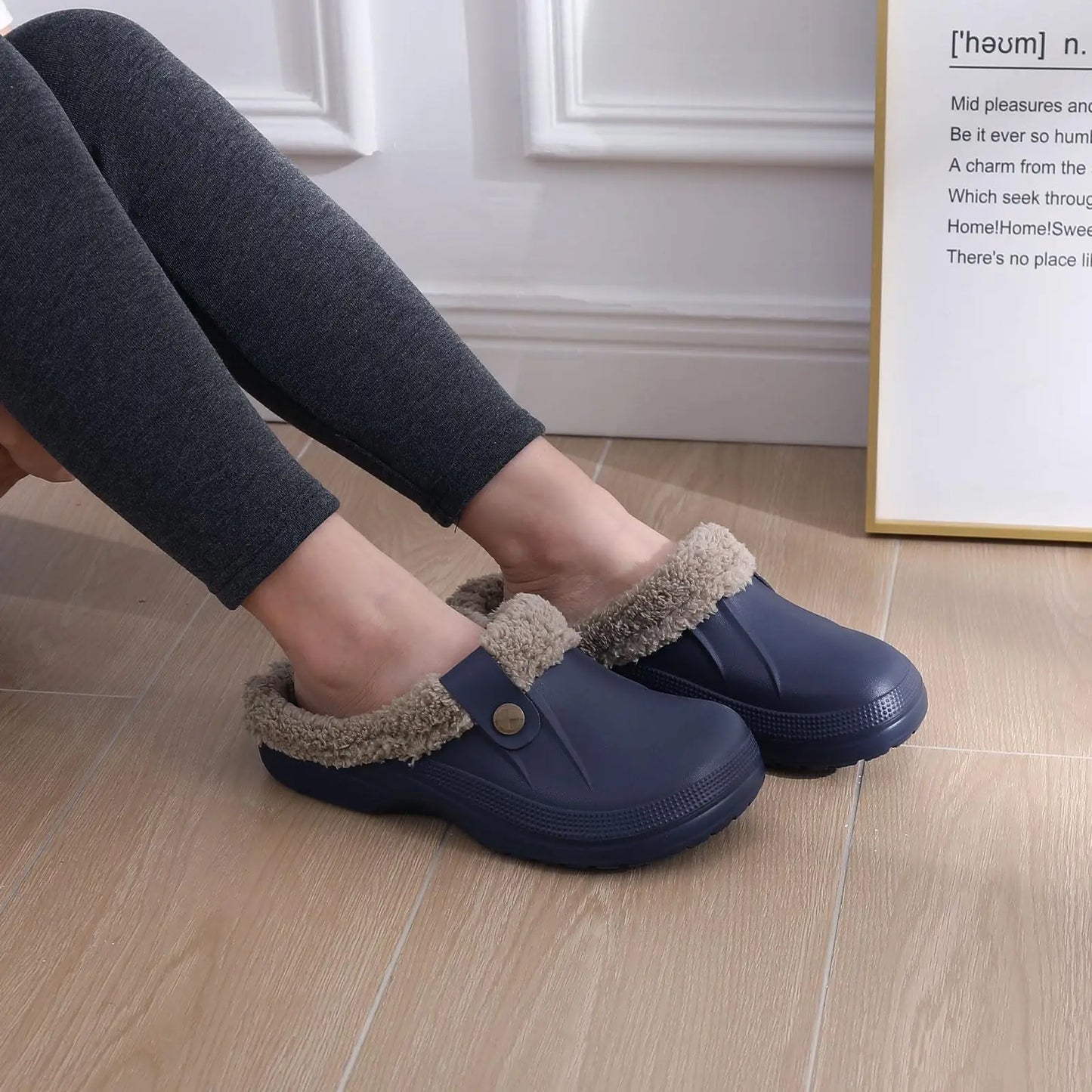 Fashion Men Cotton Slippers Winter Women Men Short Plush Slippers Casual Waterproof Garden Men Shoes New Fur Furry Cotton Shoes