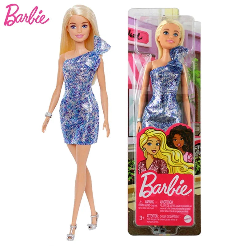 Original Mattel Barbie Fashionistas Doll Music Star Blonde Hair Bjd with Accessories Toys for Girls Collection Educational Props