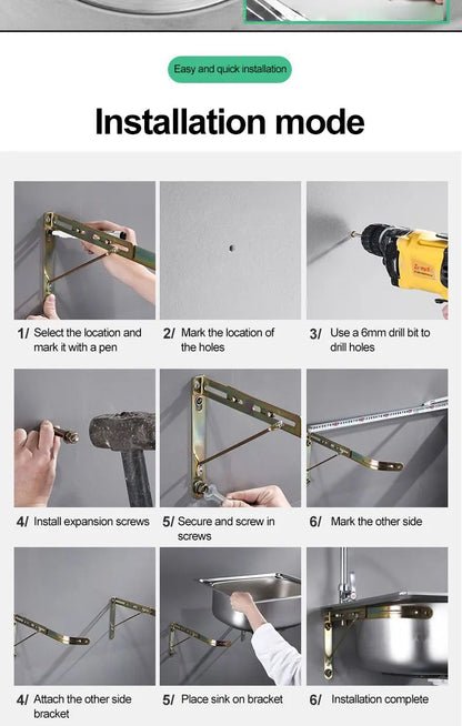 Verdickter Einzelschlitz aus Edelstahl 304 mit Halterung zum Aufhängen an der Wand, Waschbecken, Balkonbecken, Küchenwaschbecken, Waschbecken