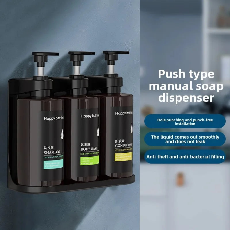 Keine Bohren an der Wand – automatischer Seifenspender, Shampoo- und Duschgel-Spender-Set, Händedesinfektionsbox-Design für die Organisation im Badezimmer