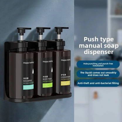 Keine Bohren an der Wand – automatischer Seifenspender, Shampoo- und Duschgel-Spender-Set, Händedesinfektionsbox-Design für die Organisation im Badezimmer