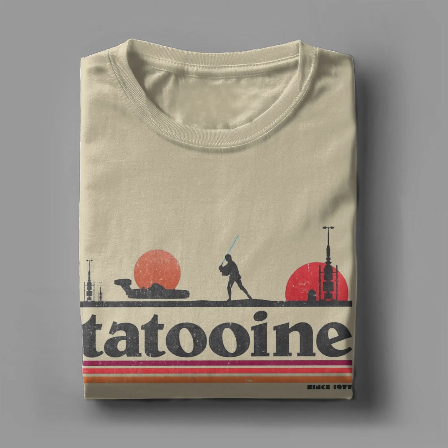 Casual Planet Sky Tatooine T-Shirts for Men Crewneck Cotton T Shirt  Short Sleeve Tee Shirt Classic Clothes.
