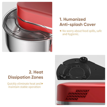 BioloMix Kitchen Food Stand Mixer, 1200W 11-Speeds DC Motor, Digital OLED Screen, Electric Food Mixer with Dough Hook, Whisk.