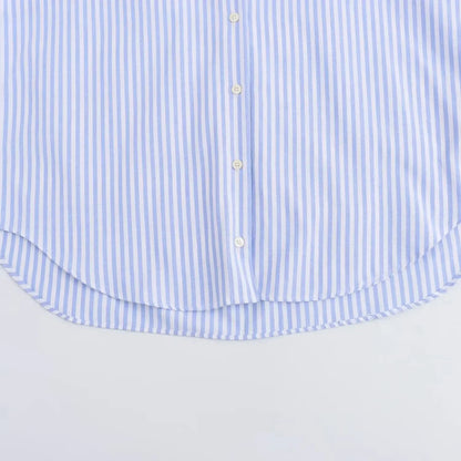 Women Fashion Spring Cotton Oxford Long Sleeve Single-breasted Lapel Blouse Street Clothing Shirt Chic Ladies Tops Mujer