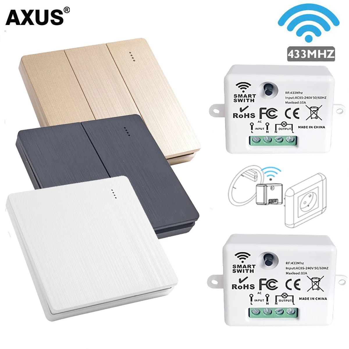 86 Wireless Smart RF 433 Mhz 100-220 V Wand Panel mit Fernbedienung Mini Relais Empfänger Hause Led licht Lampe Schalter.
