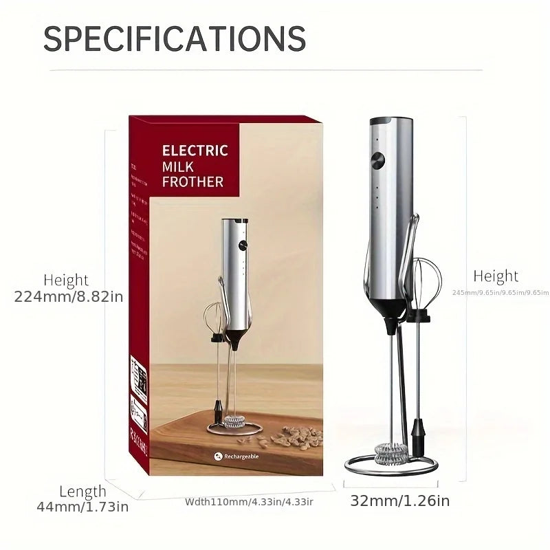 Mini milk frother, electric milk frother, coffee frother, household milk blender, handheld wireless whipper