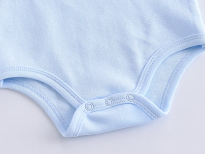 Kavkas 3-teiliger Baby-Body für Jungen und Mädchen, 0–12 Monate, kurzärmelig, Sommer-Baumwollkleidung, Cartoon-Druck, Säuglingskleidung.