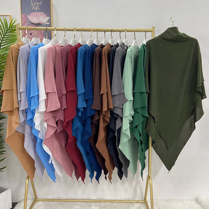 Jilbab Prayer Clothes Women Ramadan Islamic Jilbeb 2 Piece Set Dubai Turkish Modest Outfit Layered Khimar Scarf Hijab+Long Dress.