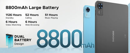 DOOGEE T36 Smart Tablet PC Android 15 12'' Display 32GB RAM (8GB+24GB) 256GB Unisoc T620 Octa Core 8800mAh Battery Widevine L1