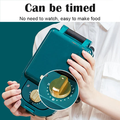 220V Timing multi-function electric sandwich maker waffle maker home breakfast machine toaster replaceable baking tray.