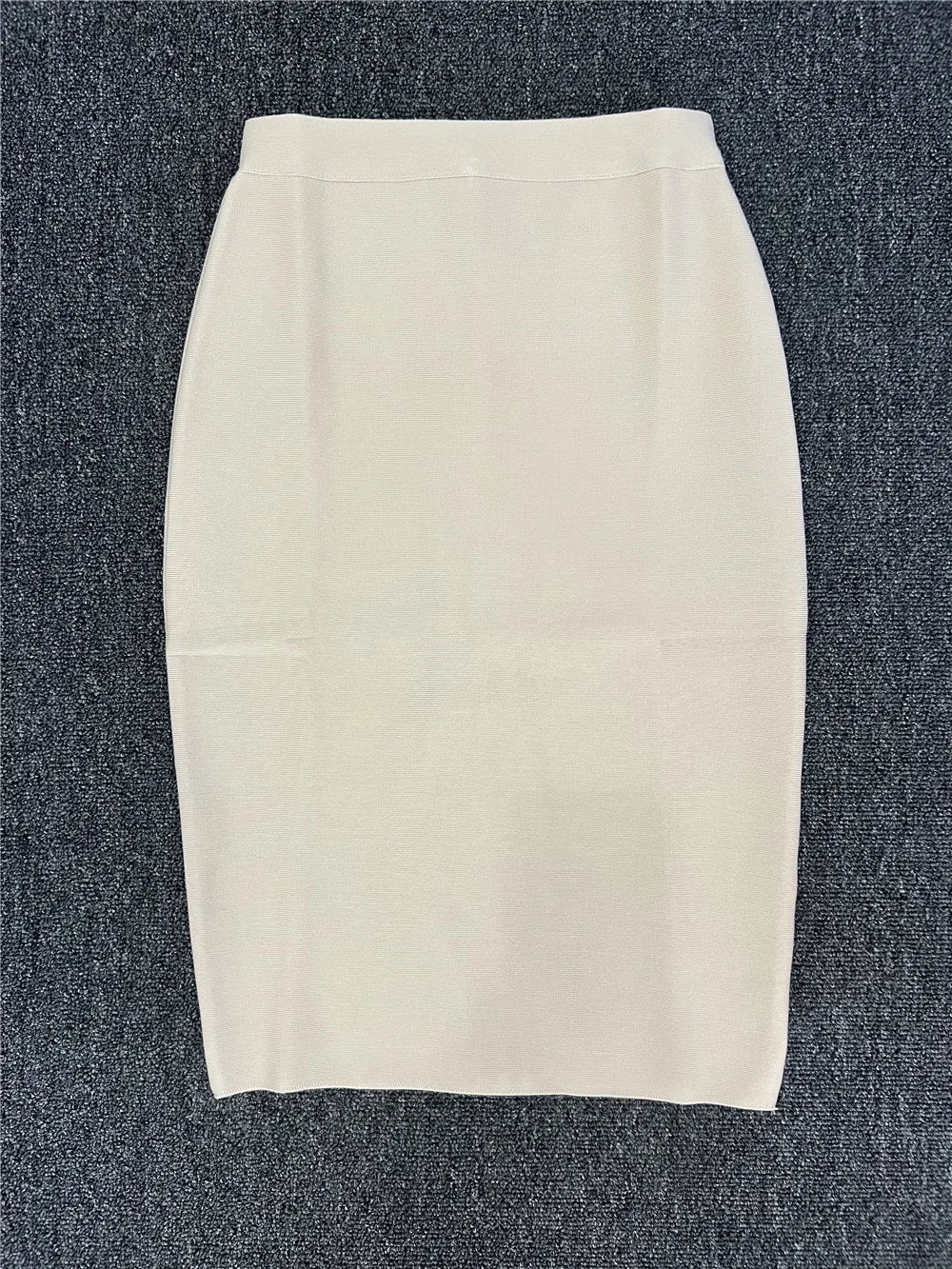 60CM Knee Length Summer Bandage Skirts For Women Candy Color Bodycon Pencil Skirt Ladies Elegant Office Business Formal XL XXL.
