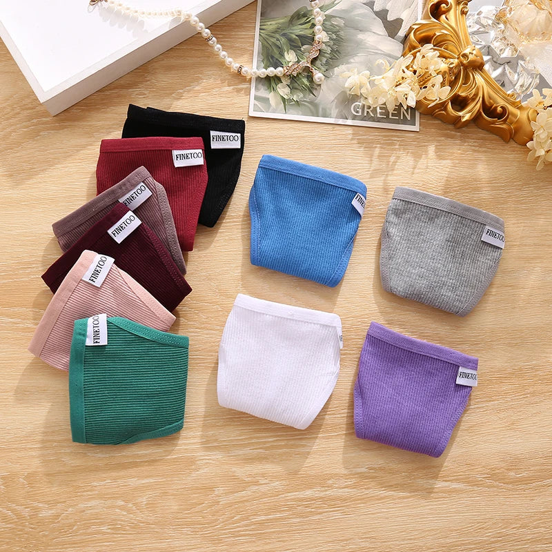 7Pcs/Set Women’s Sexy Panties Seamless Cotton Low Rise Thongs Fashion Solid Color Soft Breathable Underwear Female Cozy G-string.