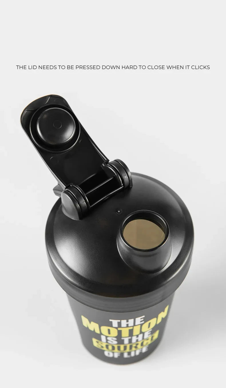 GIANXI Shaker Bottles Gym Sports Protein Powder Mixing Bottle Outdoor Portable Leak Proof Plastic Cup Drinkware.