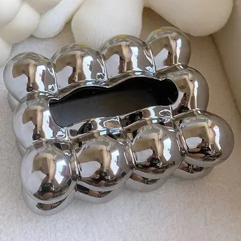 Geometry Tissue Box Cover Decorative Facial Tissue Holder Case Container for Bedroom Tissue Box Covers Rectangular Ceramic