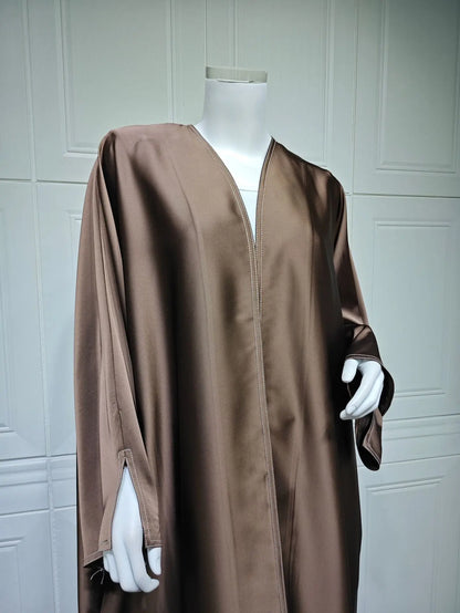 Ramadan Satin Open Kimono Abaya Dubai Luxury 2025 Muslim Kaftan Dress Abayas Women Islam Clothing Robe Femme Musulmane Kebaya