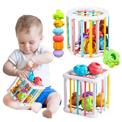 Montessori Baby Toys Stack Pull Blocks Games 0-12 Months Color Shade Sensory Development Learning Educational Toys Babies Infant.