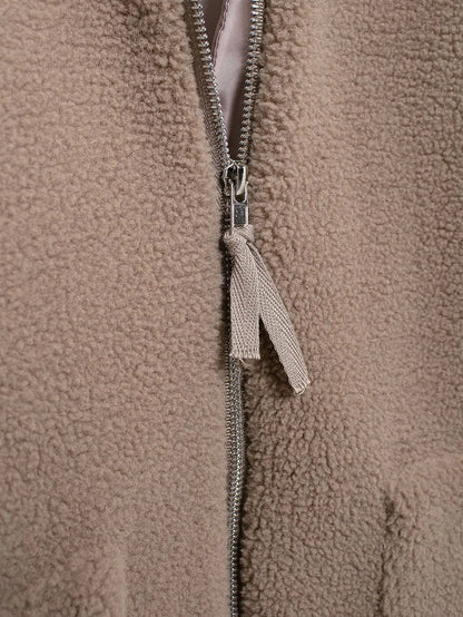 Winter Fleece frauen Mantel Zipper Stehkragen Lose Verdickt Mantel frauen Herbst Warme Neue Casual Trendy frauen Mantel