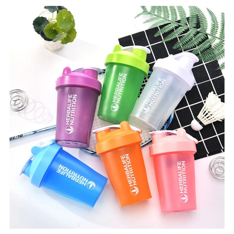 400ml Portable Protein Powder Shaker Bottle Leak Proof Water Bottle for Gym Fitness Training Sport Shaker Mixing Cup with Scale.