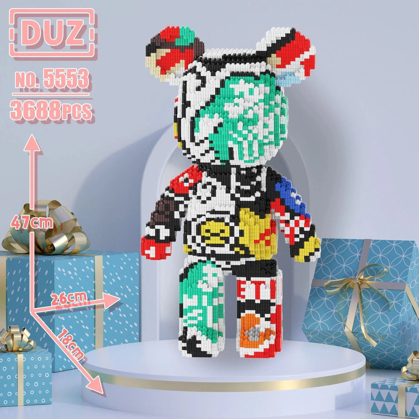 Oversized Violents Bear Building Blocks Assembled Toys DIY Adult Educational Children's Toys Birthday Gift Model Dolls Toys.