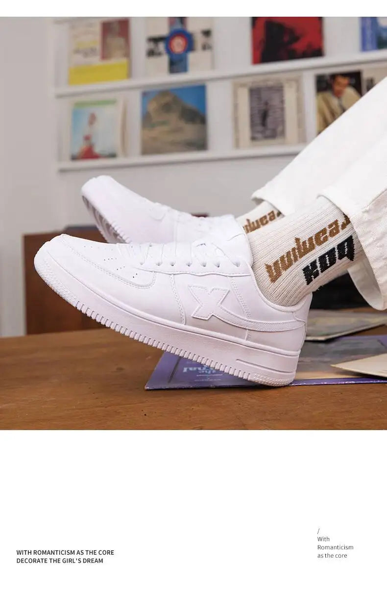 Xtep Skateboarding Shoes Non-Slip Wear-Resistant Casual White Couple Skate Sneakers Male Female Luxury Brand Shoes 881219319851.