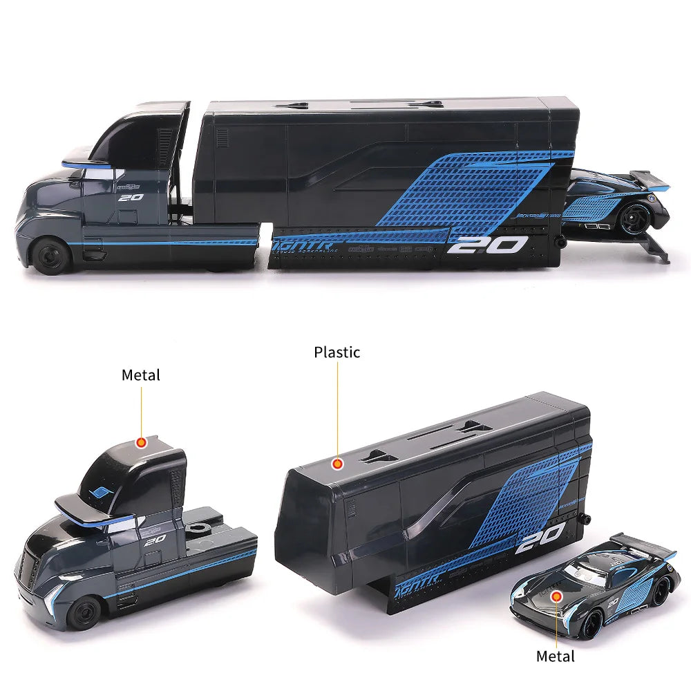 Disney Pixar Cars 2 3 Lightning McQueen Mack Uncle Jackson Storm Car Truck 1:55 Diecast Vehicle Metal Toys Gift for Children.