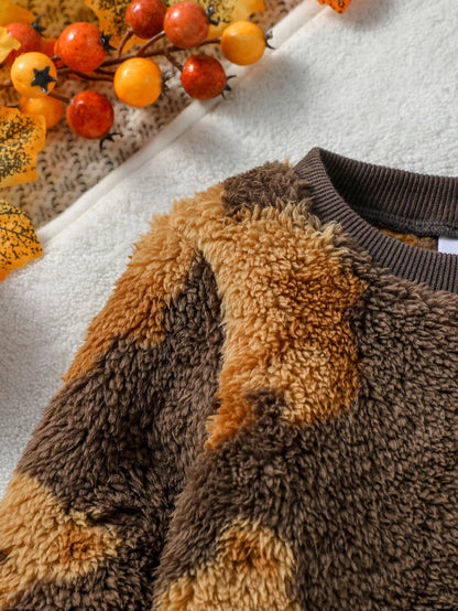 2024 neue Stil 6M-3Y Baby Unisex 2 stück Säuglings/Kleinkind Winter Niedlichen Kleinen Bären Plüsch Pullover Hosen Casual set.