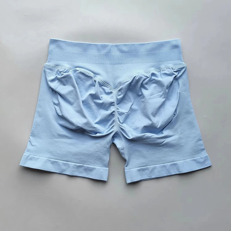 Yoga Shorts Resistance Exercise Shorts Seamless Low Waist Scrunch Bum Gym Shorts Workout Biker Short Stretch Fitness Sportwear.