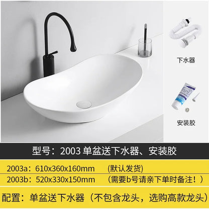 Arbeits platte Waschbecken Seite Entwässerung Keramik Waschbecken Balkon Waschbecken Kunst becken Einzel becken quadratischer Kreis