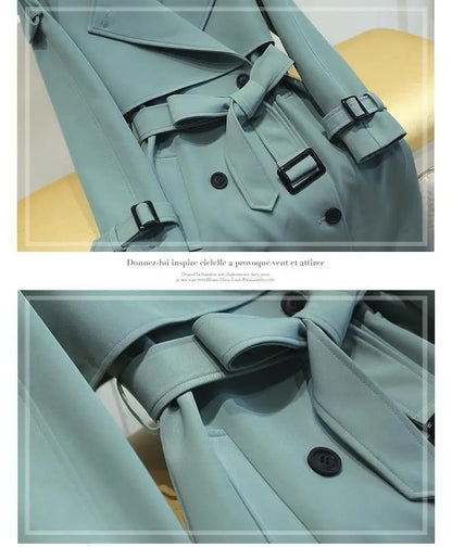 Lässige Langarm-Oberbekleidung, Trenchcoat für Damen, 2024, Herbst-Winter-Mode, Schnürung, lang, neu in Mänteln und Jacken, elegant.