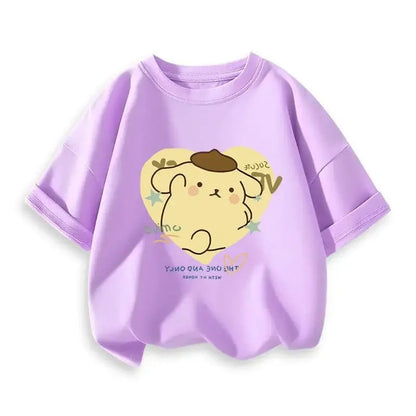 2024 New Summer COTTON T shirt Girls Boys Cinnamoroll T shirt Cartoon Print Kids T-Shirts Children Girls Tops Clothes.