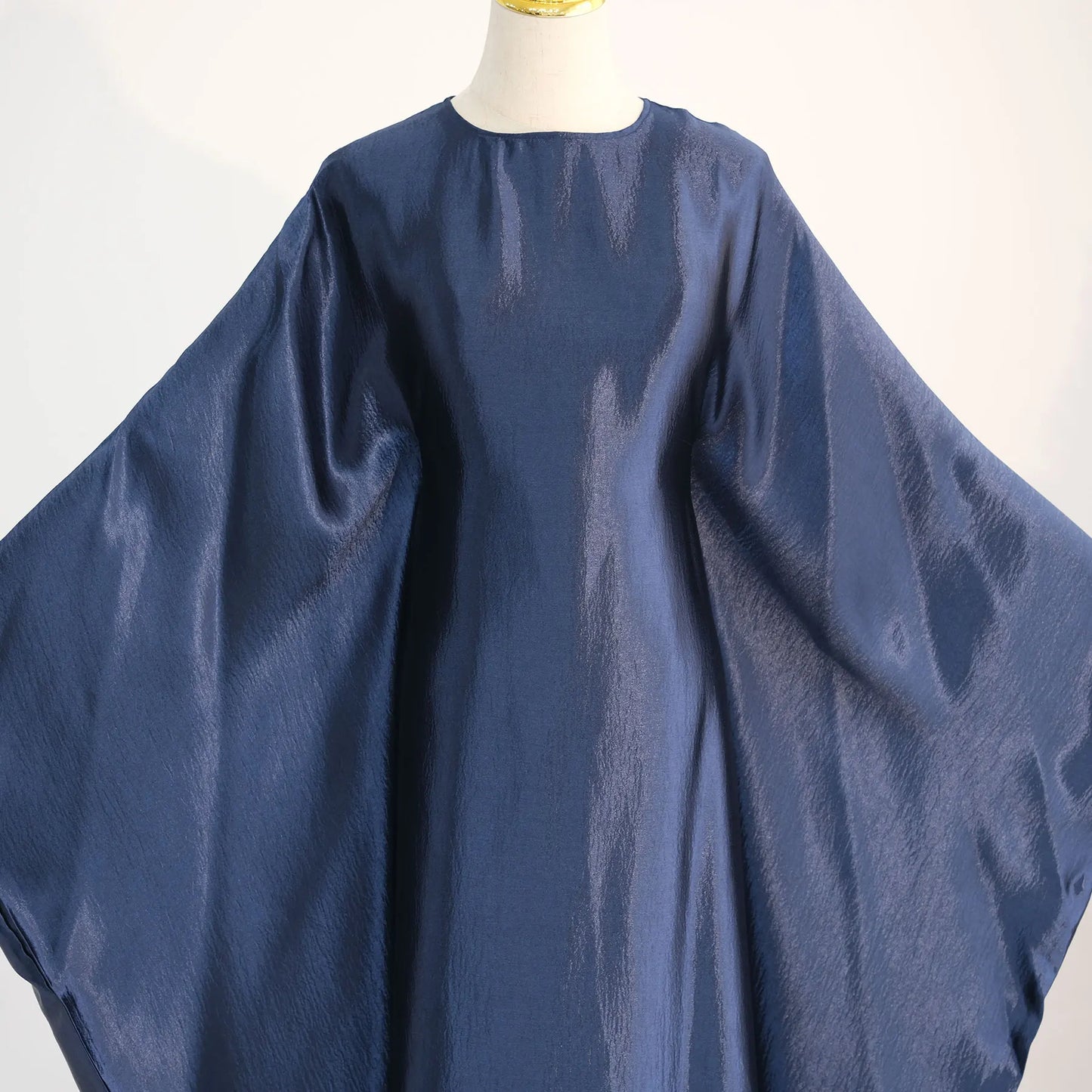 Batwing Satin Shimmer Abaya Damen Dubai Luxury Islam Muslim Kaftan Dress Women Kebaya Vestidos Djellaba Robe Femme Musulmane