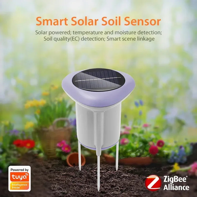Tuya Smart ZigBee Solar Boden Sensor Temperatur und Feuchtigkeit Meter Thermo Hygrometer Home Garten Automatisierung Bewässerung Detektor.